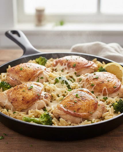 One-Pot Chicken and Broccoli Orzo