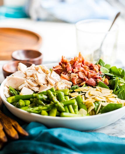 Chicken Bacon Spinach & Asparagus Salad