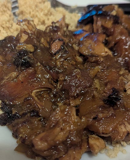 Savory Slow Cooker Lamb/Chicken with Apricots & Prunes