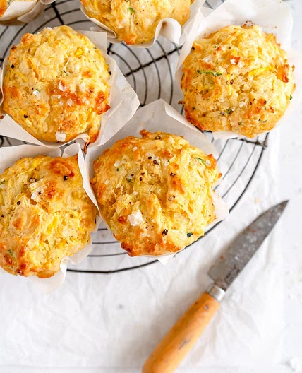 30 Minute Cheesy Zucchini Muffins