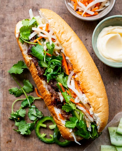 Authentic Lemongrass Beef Banh Mi