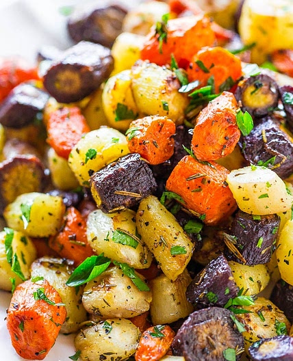 Herb-Roasted Tri-Colored Carrots