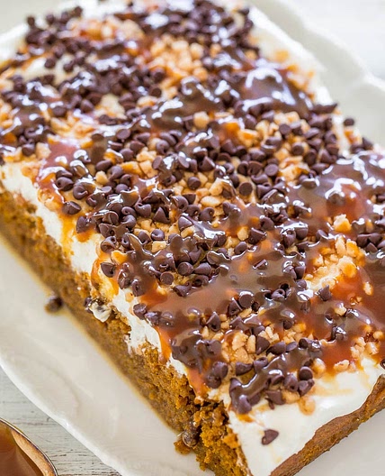 Pumpkin Caramel Poke Cake