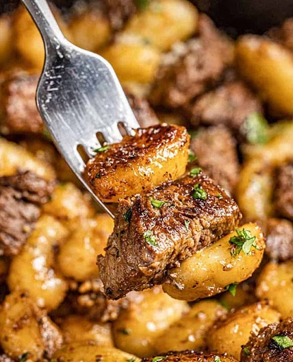 Steak Bites and Gnocchi
