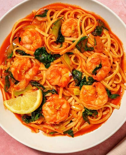 Spicy Prawn Linguine