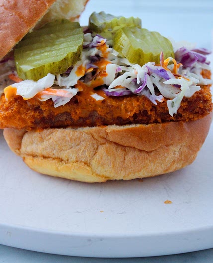 Crispy Peri-Peri Tofu Sandwich with Ranch Slaw