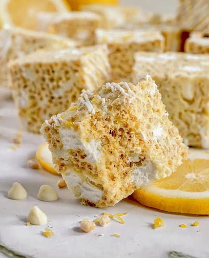 Lemon Rice Krispie Treats (Gluten-Free & Vegan)