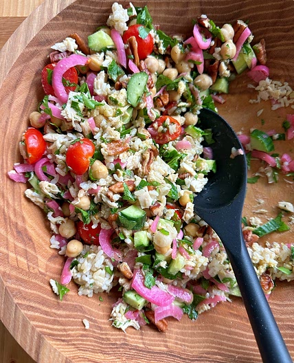 Viral Tuna Chickpea Cucumber and Parsley Salad