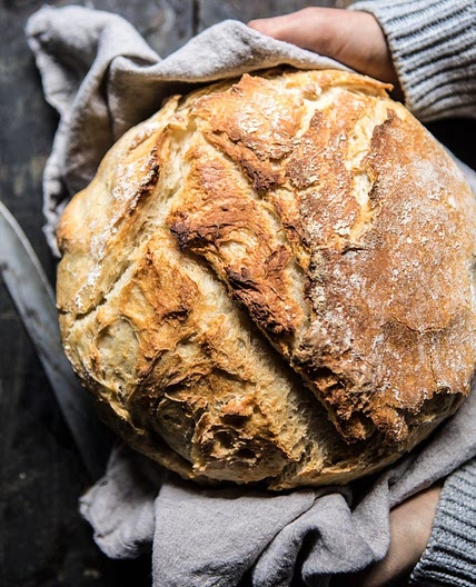 Cheaters No Knead Dutch Oven Sourdough Bread
