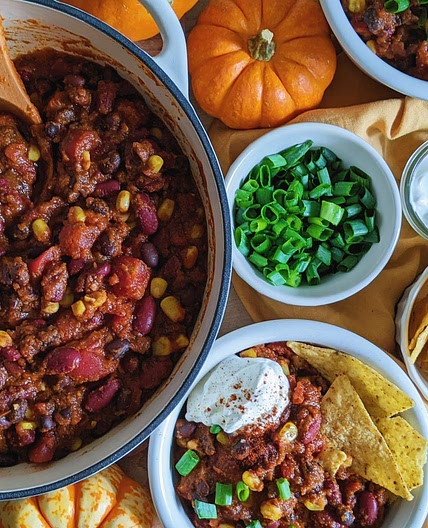 Healthy Turkey Pumpkin Chili with Black Beans