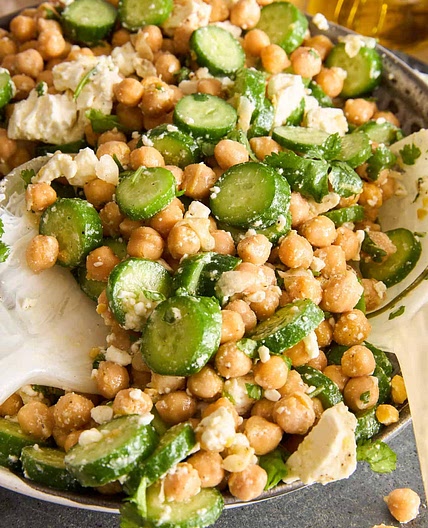 Chickpea Cucumber Feta Salad