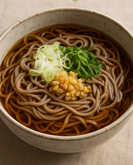 Kake Soba — Buchweizennudeln in Dashi-Fond
