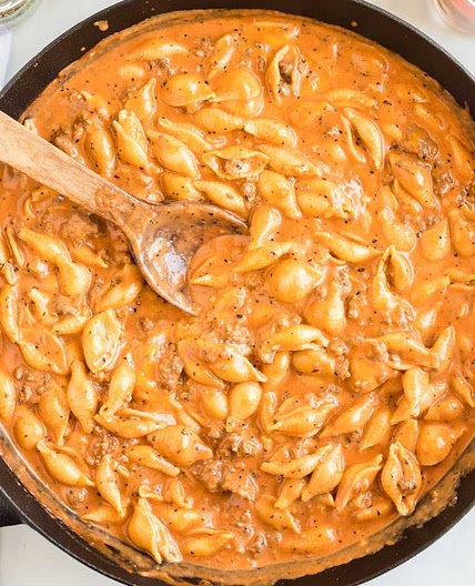 Creamy Beef and Shells