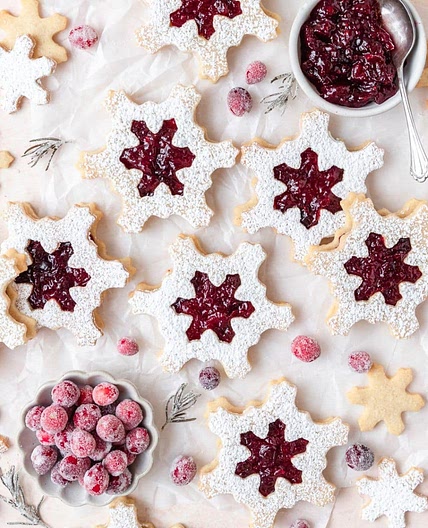 Cranberry Linzer Cookies