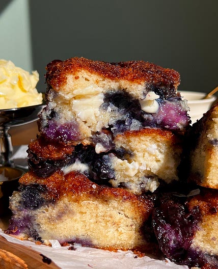 Cinnamon Crunch Blueberry Butter Swim Biscuits (Soft & Buttery Blueberry Biscuits) — Well Made by Kiley