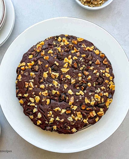 Eggless Chocolate Walnut Date Cake - Soft and Moist Tea-Time Cake