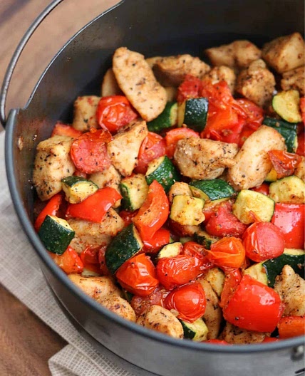 Air Fryer Cajun Chicken and Vegetables