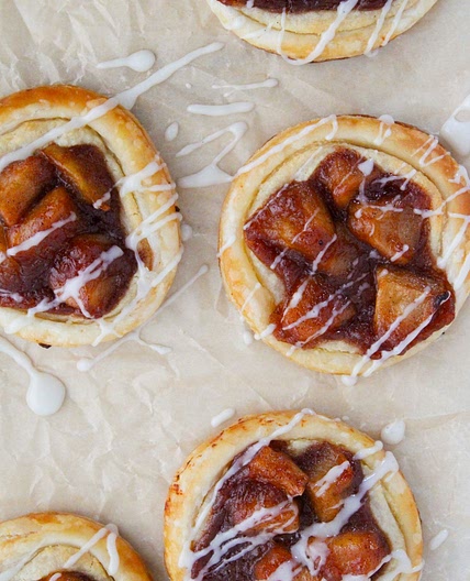 Vegan Apple Cream Cheese Danishes with Puff Pastry