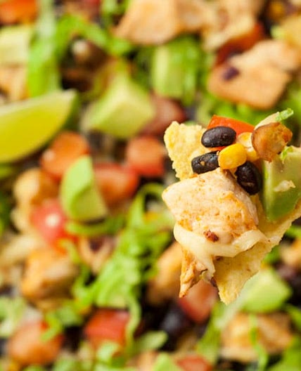 Clean Eating Loaded Grilled Chicken Nachos