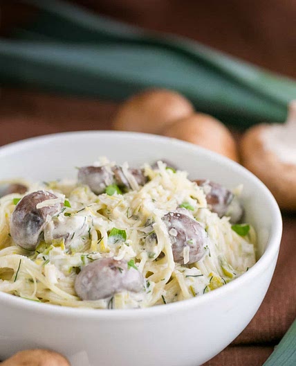 Creamy Mushroom and Leek Pasta