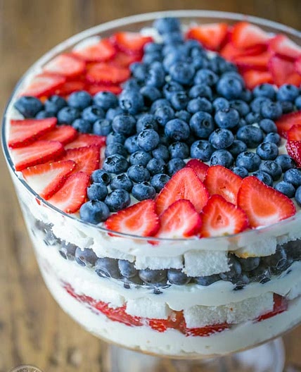 No-Bake Strawberry Blueberry Trifle