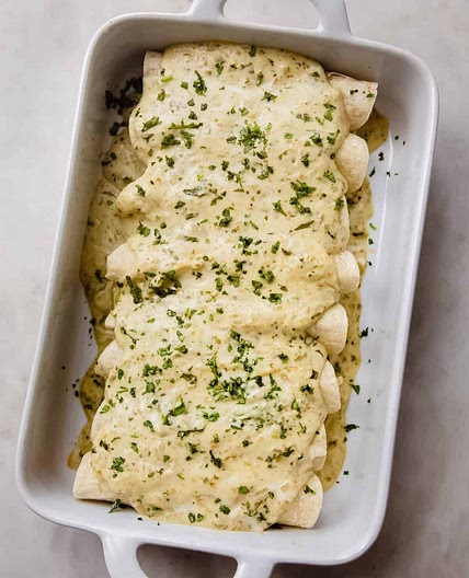 Enchiladas Suizas (Creamy Salsa Verde Enchiladas)