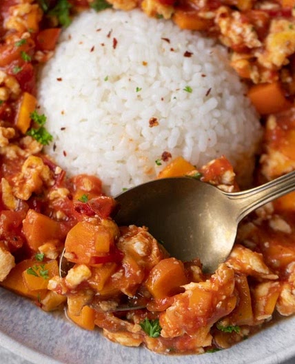 Easy Egg Tomato Stir-Fry with Rice