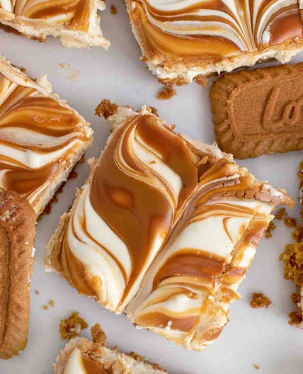No Bake Biscoff Swirl Cheesecake