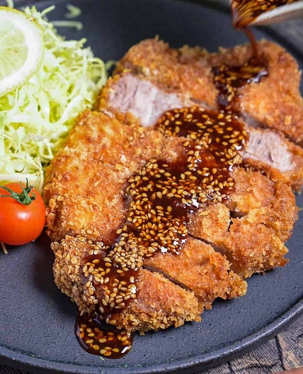 Authentic Tonkatsu (Japanese Pork Cutlet) with Homemade Sauce