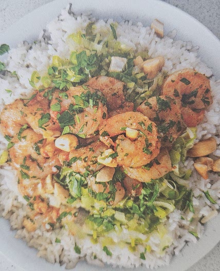 Crevette poireaux riz