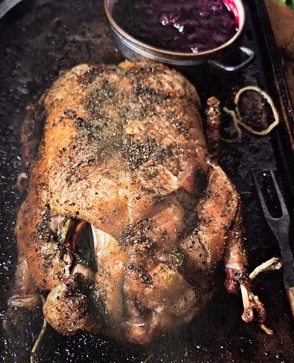 Roasted Duck with Summer Berry Sauce