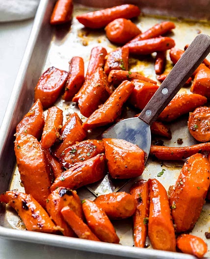 Golden Brown Honey Garlic Butter Roasted Carrots