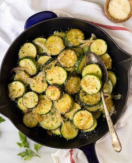 Easy Sautéed Zucchini with Parmesan