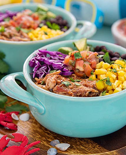 Slow-Cooked Guava Barbecue Chicken Bowls