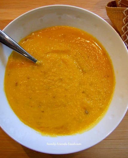 Roasted butternut squash and red lentil soup