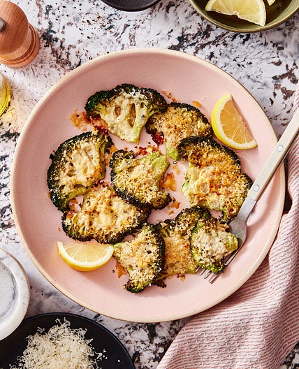Lemon Parmesan Smashed Broccoli