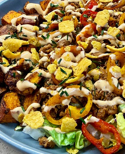 Sweet Potato Turkey Taco Salads