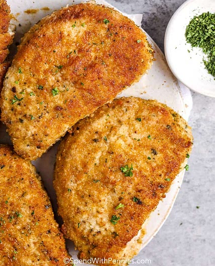 Oven Baked Crispy Breaded Pork Chops