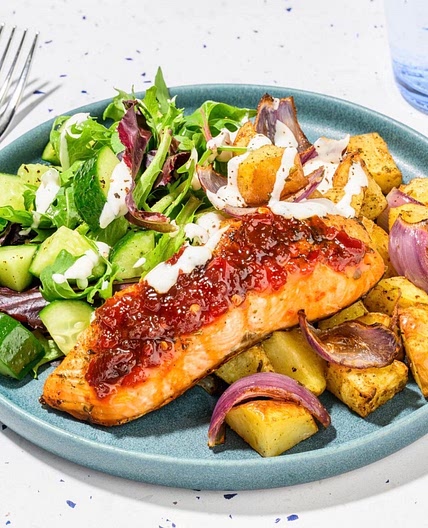 Chilli Glazed Salmon and Sticky Veg