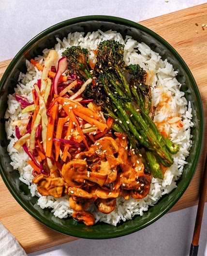 Creamy Gochujang Mushroom Bibimbap