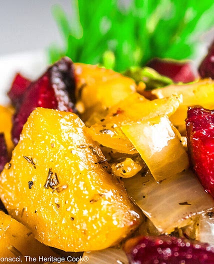 Rosemary Roasted Beets, Potatoes and Peppers (GF)
