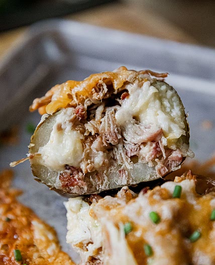 Pulled Pork Twice Baked Potatoes