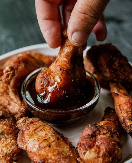 Breaded Smoked and Fried Chicken Wings