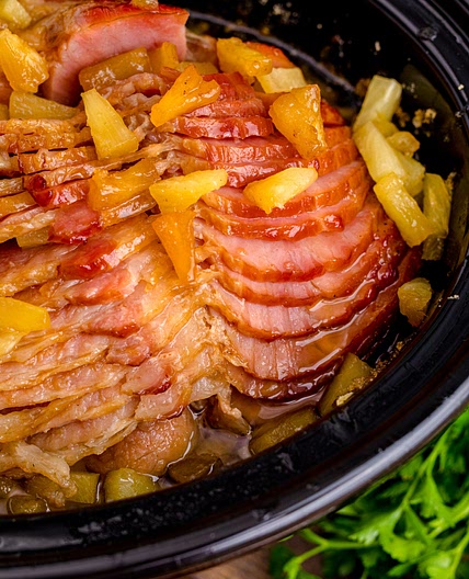 Crock Pot Brown Sugar Pineapple Ham!