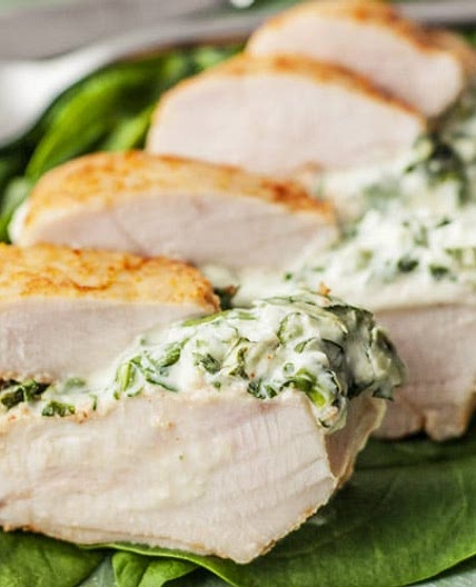 Skinny Spinach Stuffed Chicken Breast