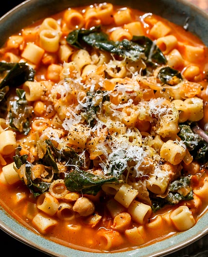 Pasta e Ceci (Italian Pasta and Chickpea Stew)