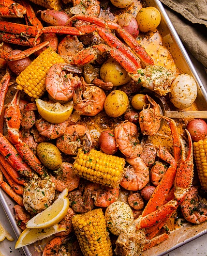 Cajun Seafood Boil with Garlic Butter Sauce