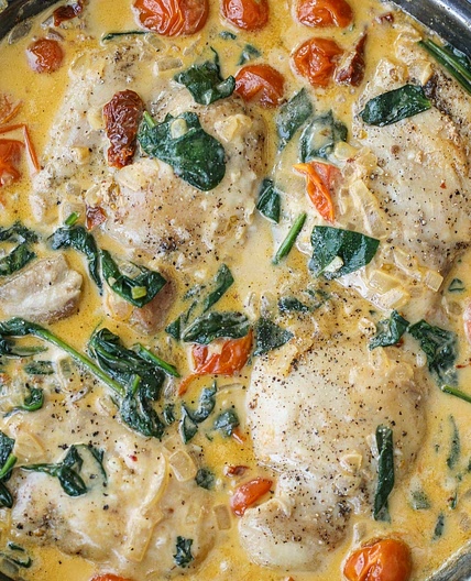 One Pan Tuscan Chicken Thighs