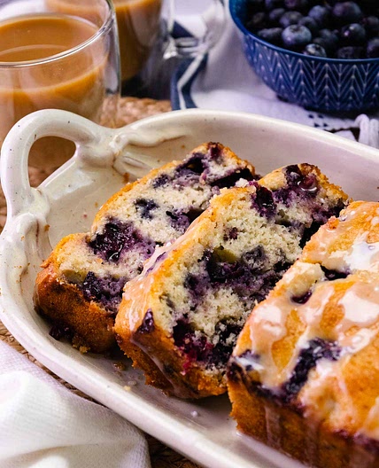 Blueberry Bread With Lemon Glaze