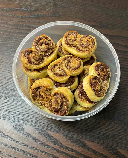 Petits palmiers au coco et au Nutella